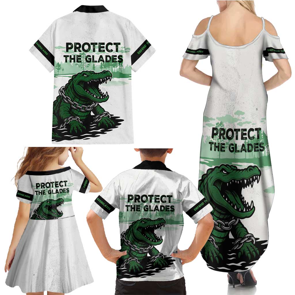 Alligator Alcatraz Defend Human Rights Family Matching Summer Maxi Dress and Hawaiian Shirt Defend The Everglades - Wonder Print Shop