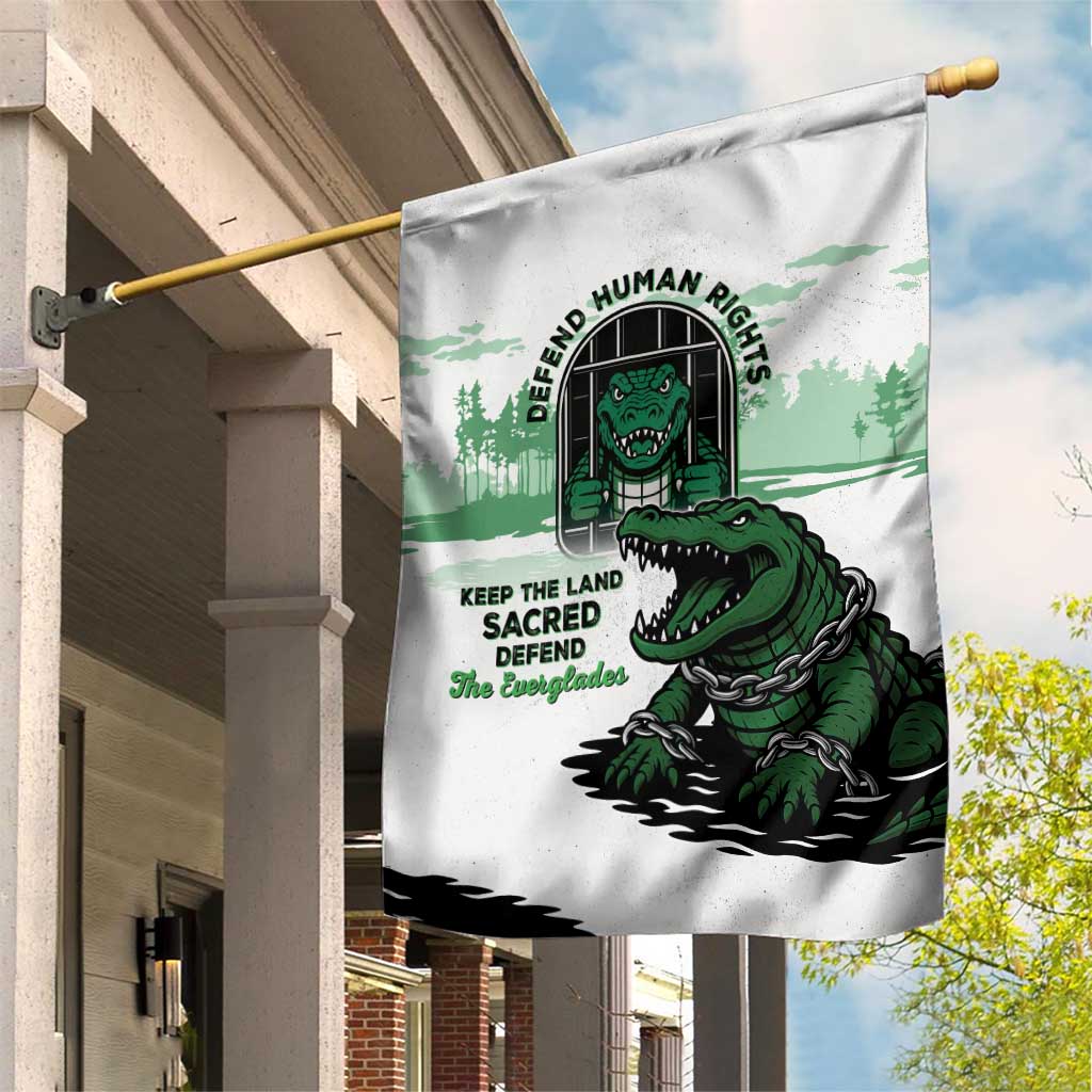 Alligator Alcatraz Defend Human Rights Garden Flag Defend The Everglades - Wonder Print Shop