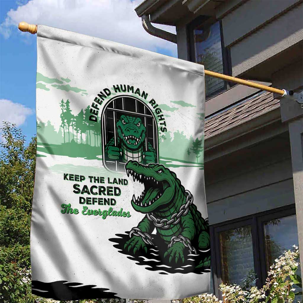 Alligator Alcatraz Defend Human Rights Garden Flag Defend The Everglades - Wonder Print Shop