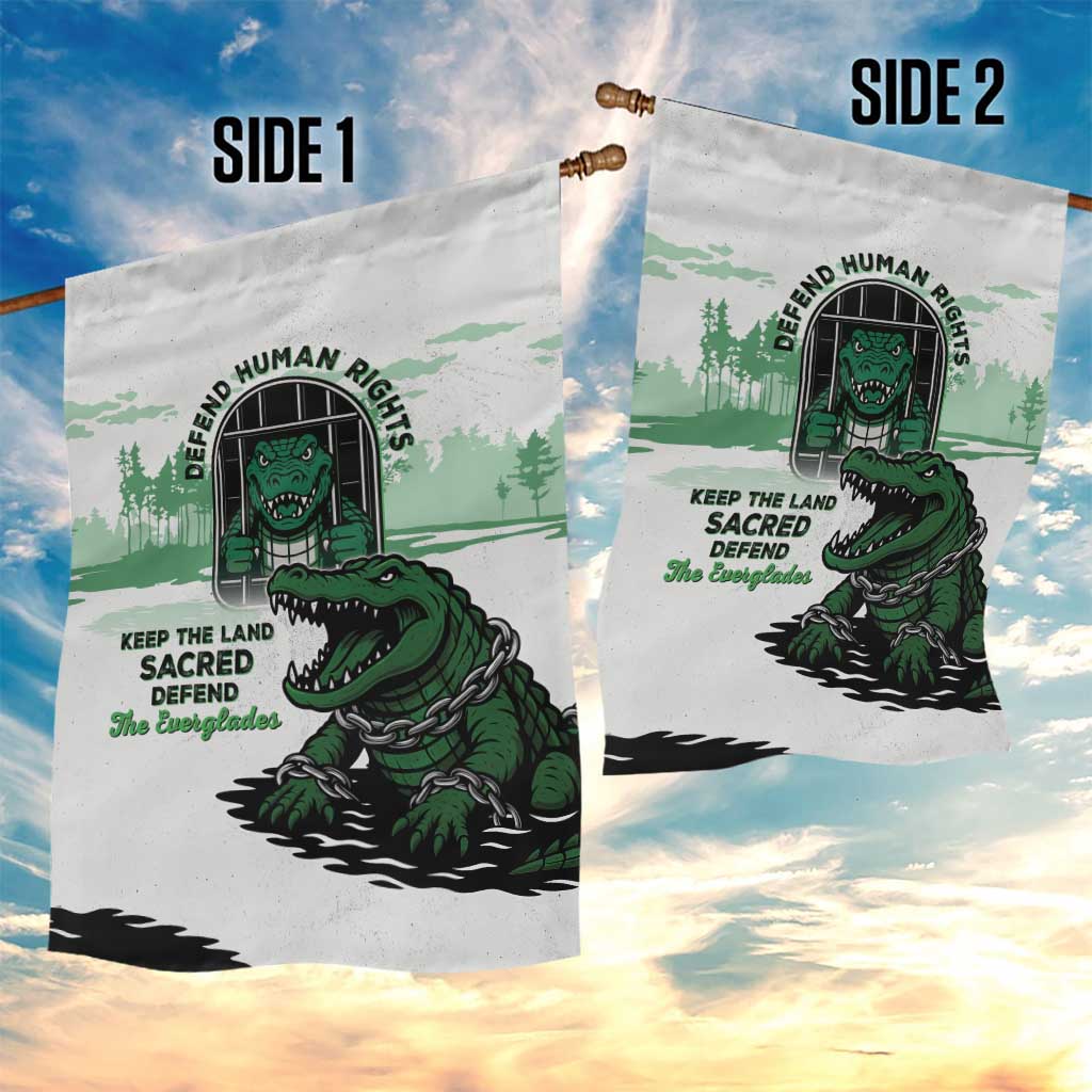 Alligator Alcatraz Defend Human Rights Garden Flag Defend The Everglades - Wonder Print Shop