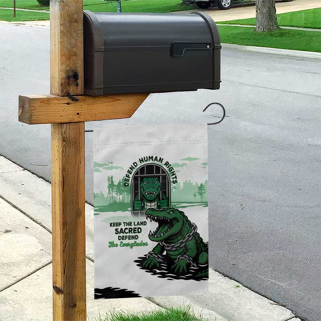 Alligator Alcatraz Defend Human Rights Garden Flag Defend The Everglades - Wonder Print Shop