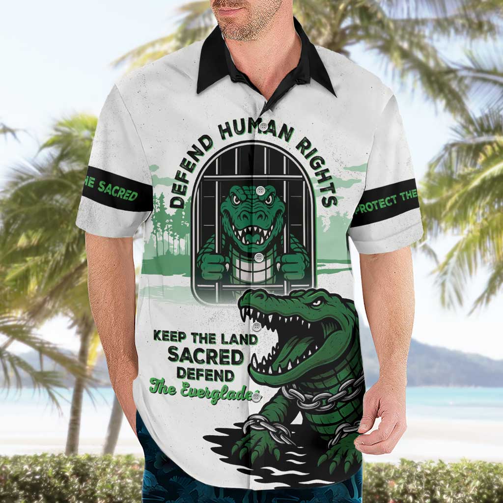 Alligator Alcatraz Defend Human Rights Hawaiian Shirt Defend The Everglades - Wonder Print Shop