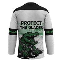 Alligator Alcatraz Defend Human Rights Hockey Jersey Defend The Everglades - Wonder Print Shop