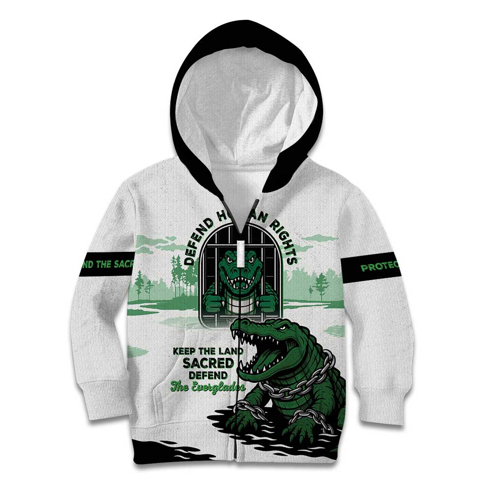Alligator Alcatraz Defend Human Rights Kid Hoodie Defend The Everglades - Wonder Print Shop