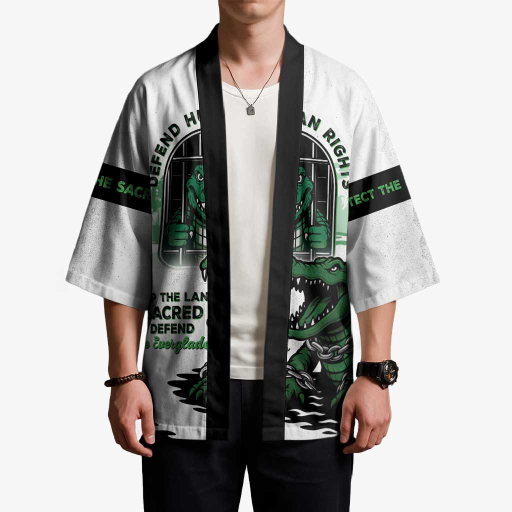 Alligator Alcatraz Defend Human Rights Kimono Defend The Everglades - Wonder Print Shop