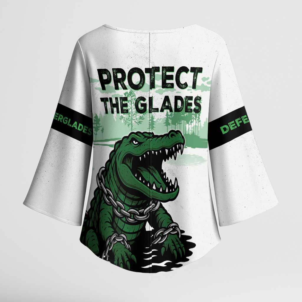 Alligator Alcatraz Defend Human Rights Kimono Sleeve Blouse Defend The Everglades - Wonder Print Shop