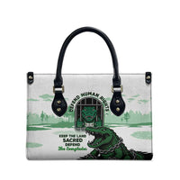 Alligator Alcatraz Defend Human Rights Leather Bag Defend The Everglades - Wonder Print Shop