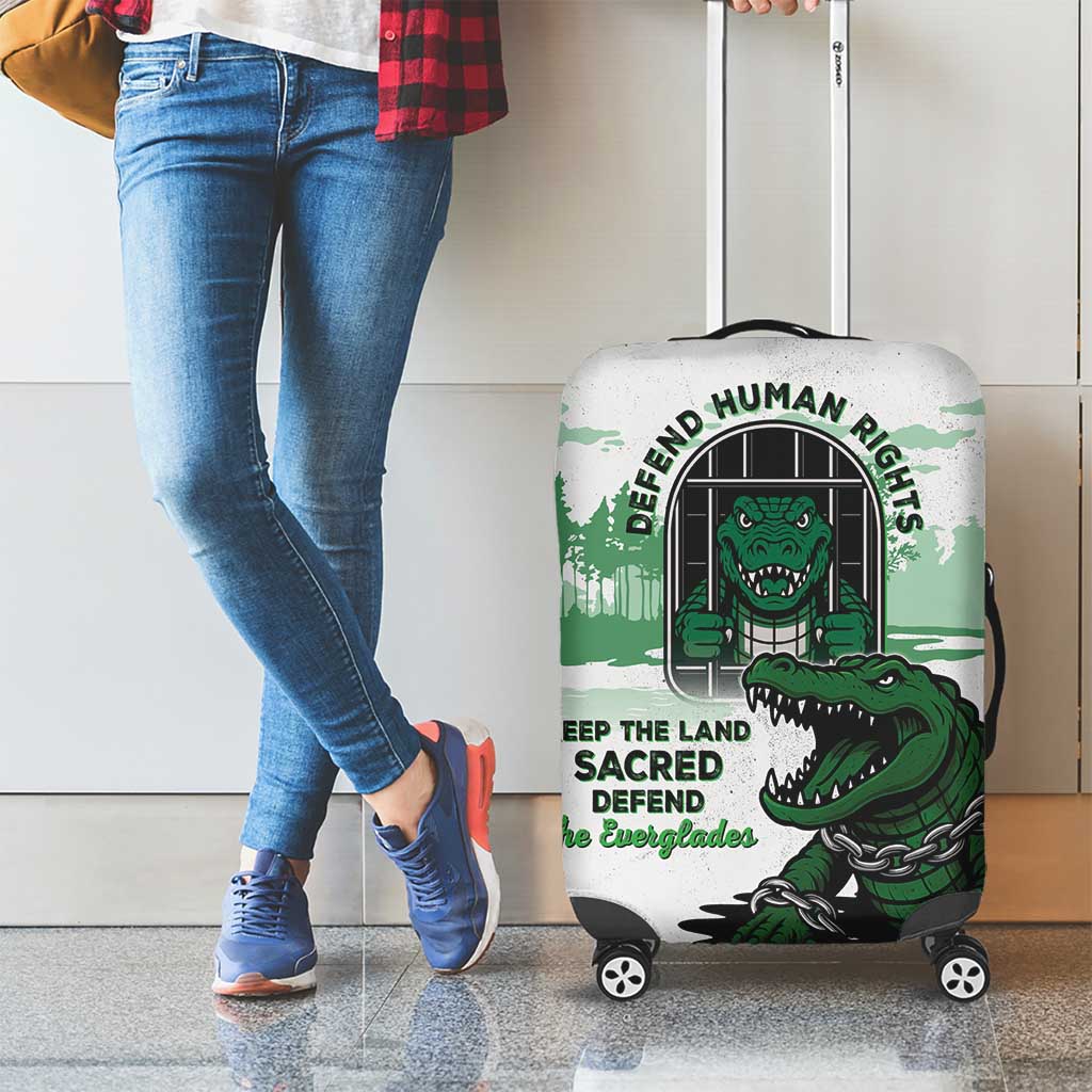 Alligator Alcatraz Defend Human Rights Luggage Cover Defend The Everglades - Wonder Print Shop