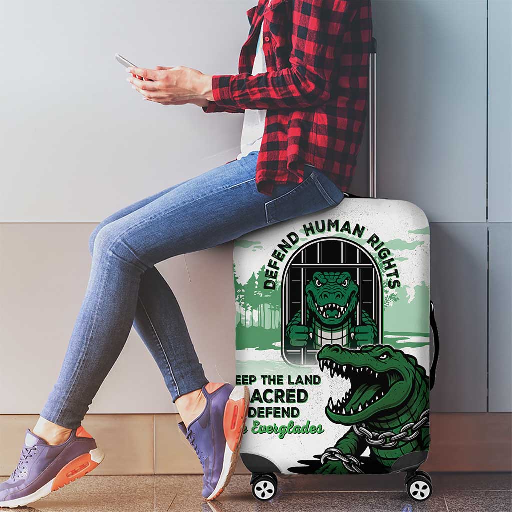 Alligator Alcatraz Defend Human Rights Luggage Cover Defend The Everglades - Wonder Print Shop