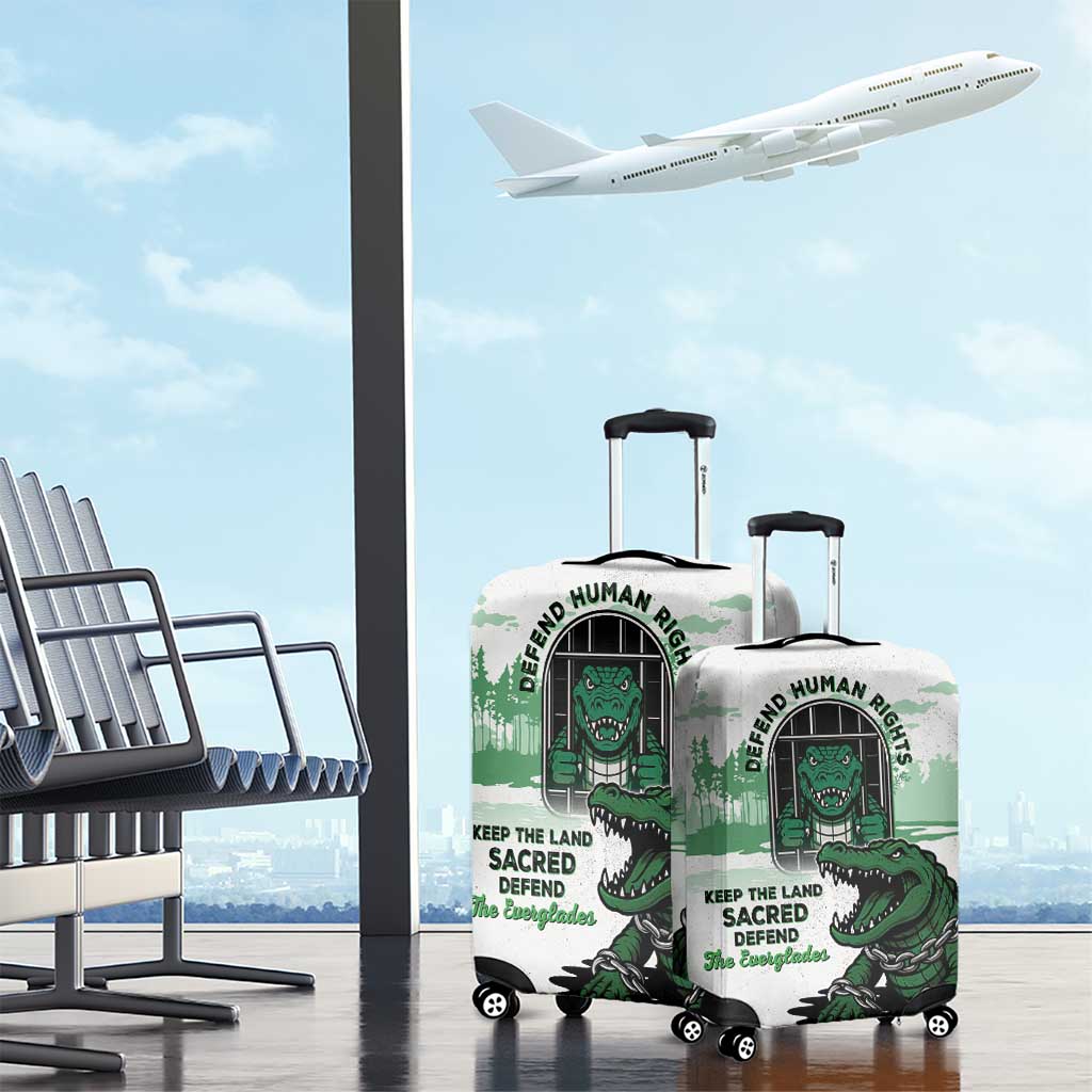 Alligator Alcatraz Defend Human Rights Luggage Cover Defend The Everglades - Wonder Print Shop