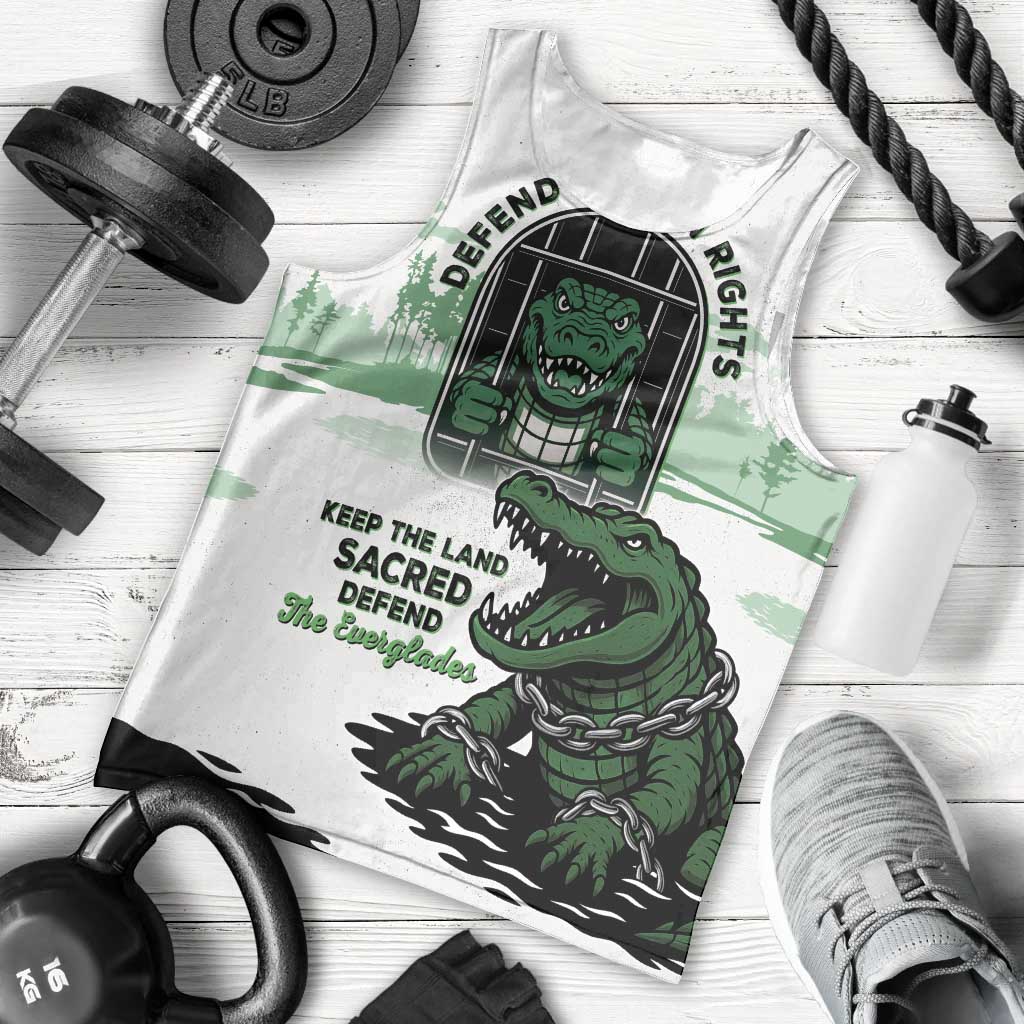 Alligator Alcatraz Defend Human Rights Men Tank Top Defend The Everglades - Wonder Print Shop