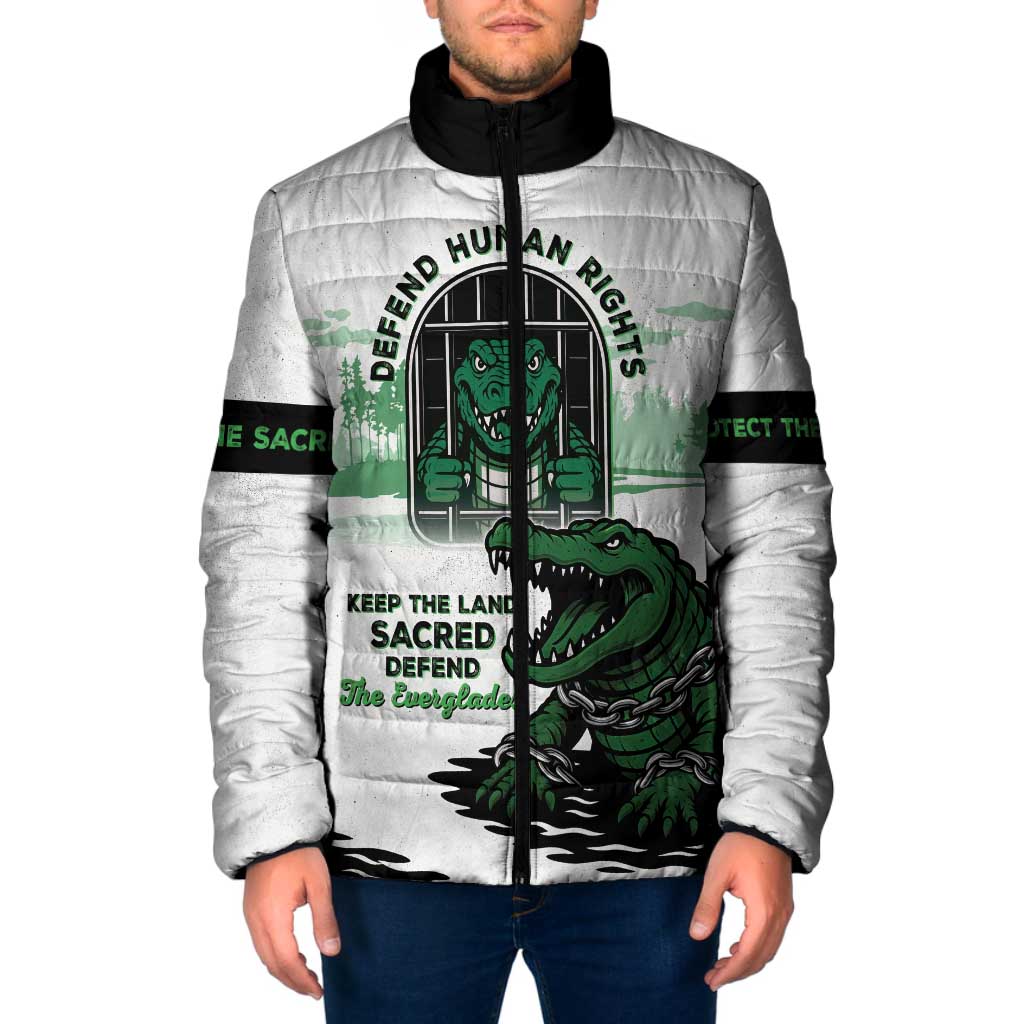 Alligator Alcatraz Defend Human Rights Padded Jacket Defend The Everglades - Wonder Print Shop