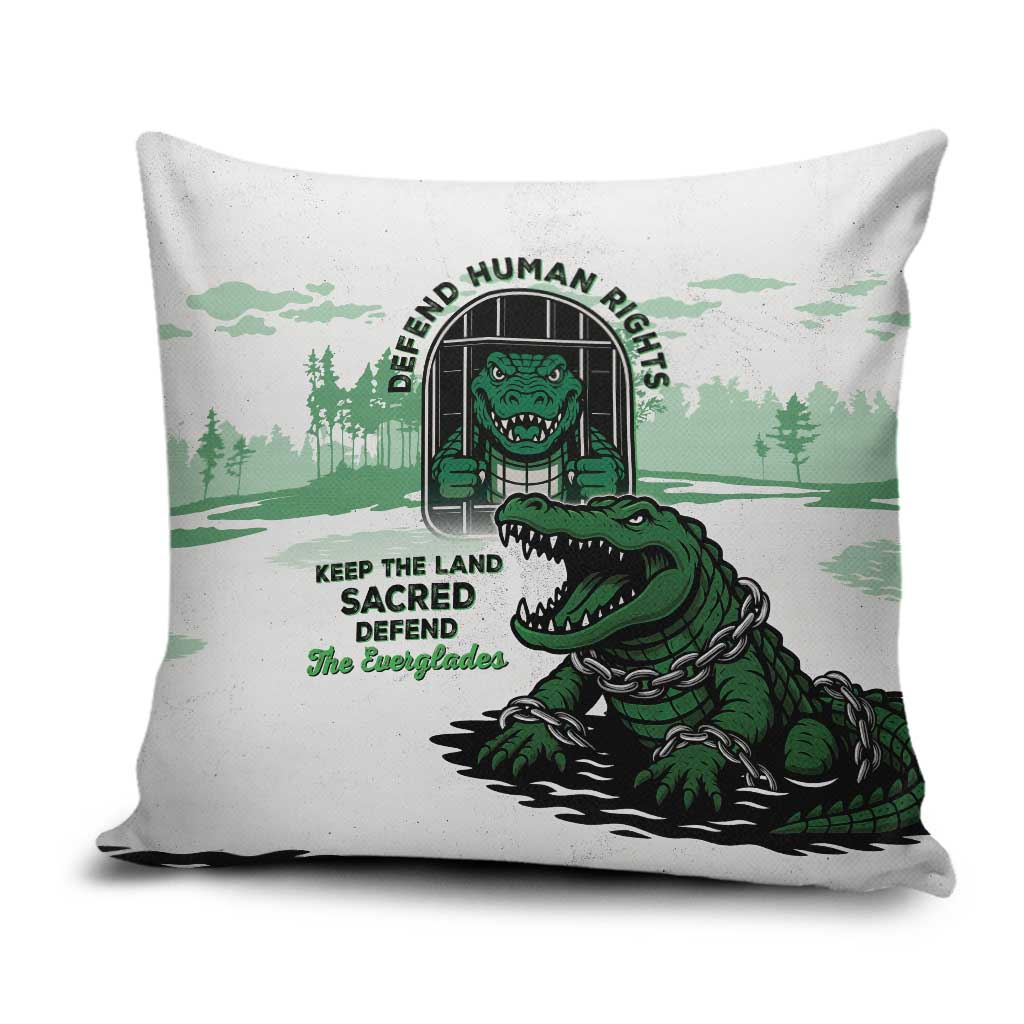 Alligator Alcatraz Defend Human Rights Pillow Cover Defend The Everglades - Wonder Print Shop