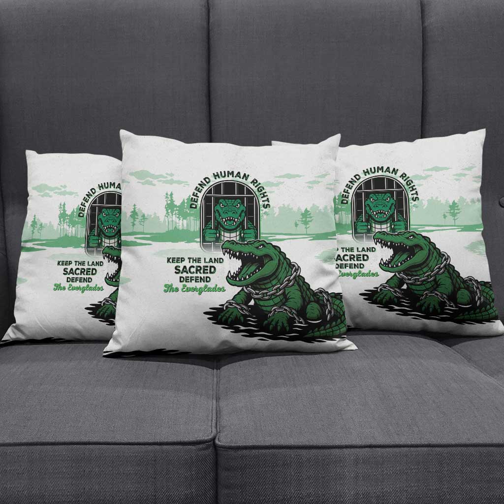 Alligator Alcatraz Defend Human Rights Pillow Cover Defend The Everglades - Wonder Print Shop