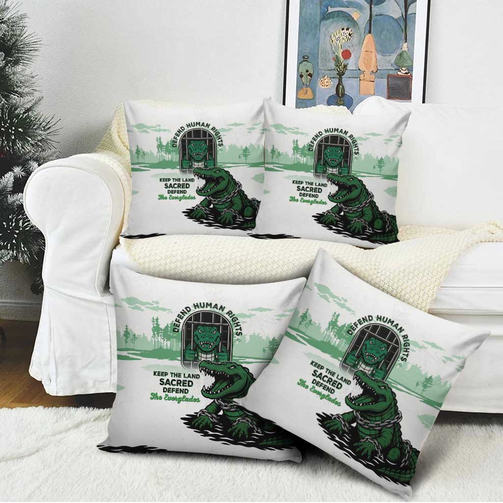 Alligator Alcatraz Defend Human Rights Pillow Cover Defend The Everglades - Wonder Print Shop