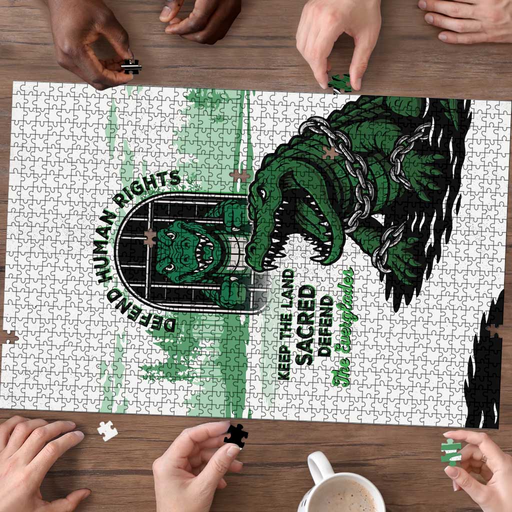 Alligator Alcatraz Defend Human Rights Puzzle Defend The Everglades - Wonder Print Shop