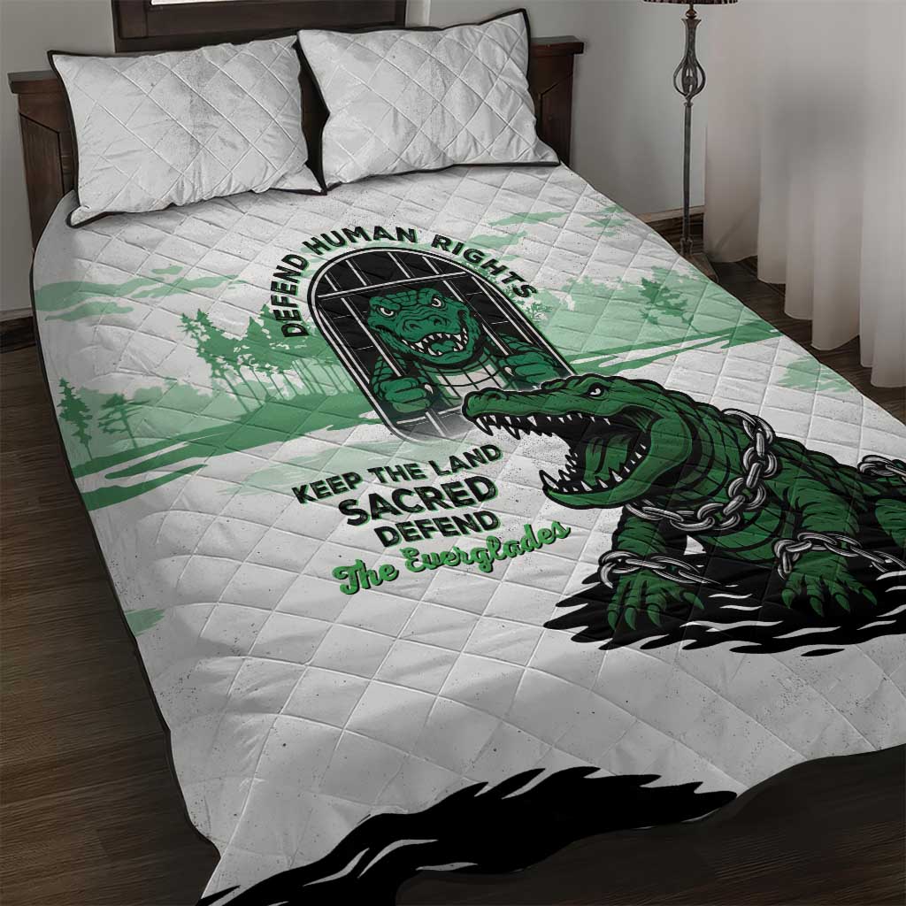 Alligator Alcatraz Defend Human Rights Quilt Bed Set Defend The Everglades - Wonder Print Shop