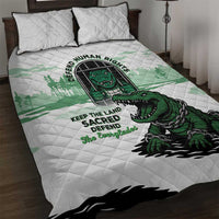 Alligator Alcatraz Defend Human Rights Quilt Bed Set Defend The Everglades - Wonder Print Shop