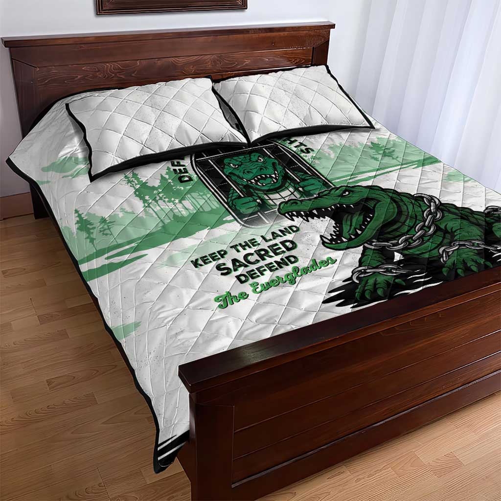 Alligator Alcatraz Defend Human Rights Quilt Bed Set Defend The Everglades - Wonder Print Shop