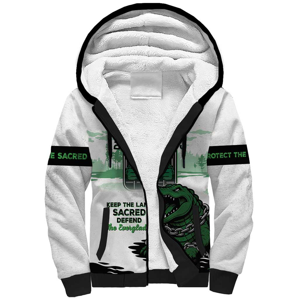 Alligator Alcatraz Defend Human Rights Sherpa Hoodie Defend The Everglades - Wonder Print Shop