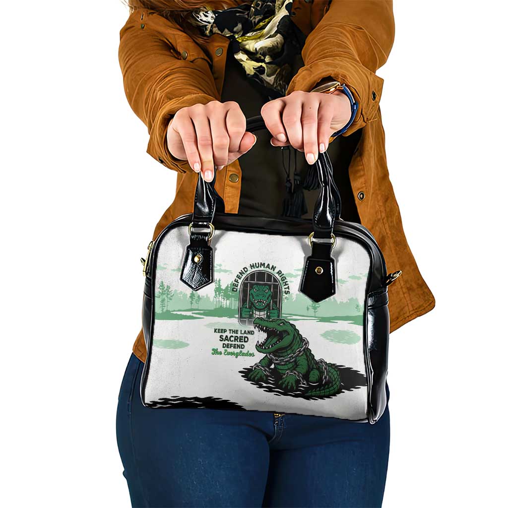 Alligator Alcatraz Defend Human Rights Shoulder Handbag Defend The Everglades - Wonder Print Shop