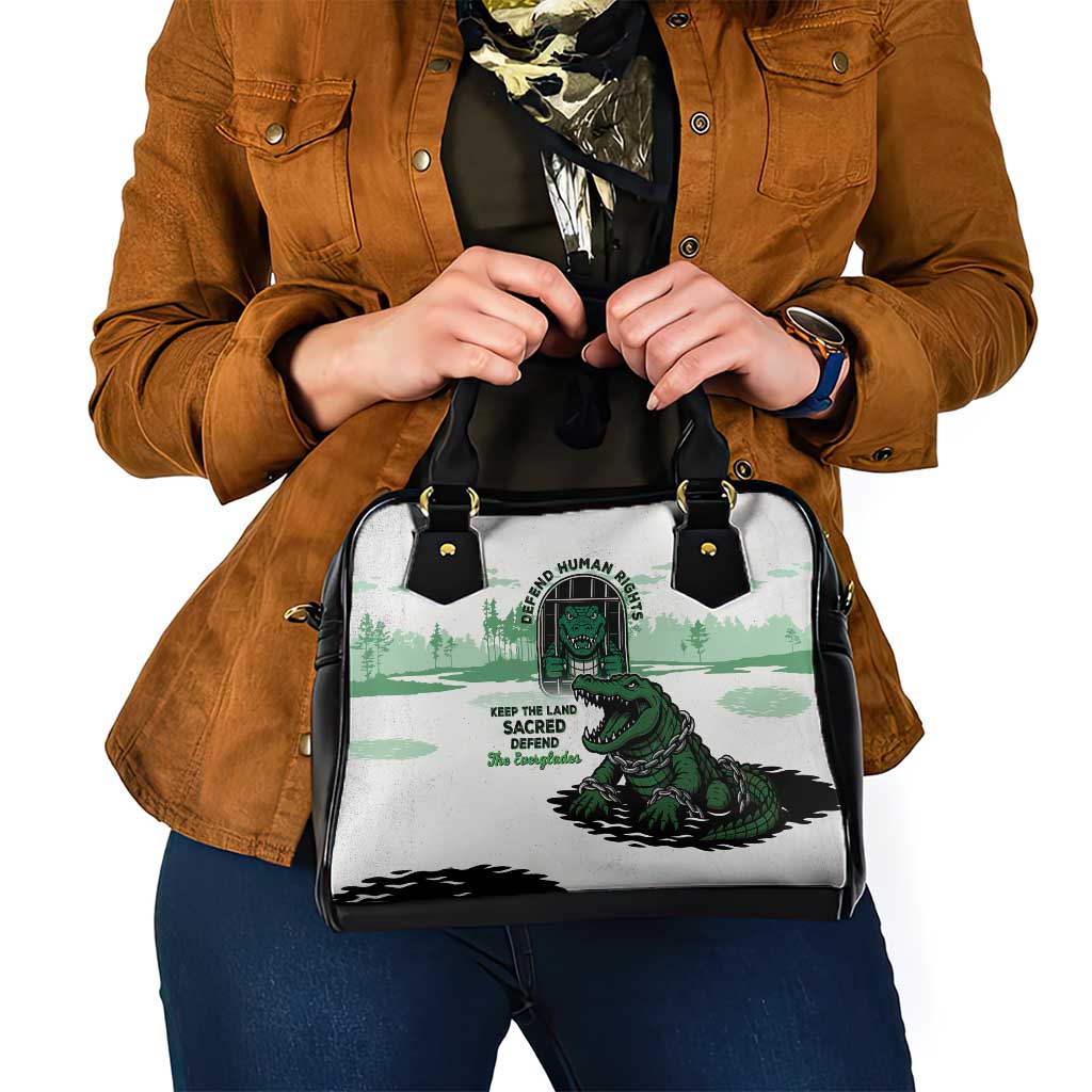 Alligator Alcatraz Defend Human Rights Shoulder Handbag Defend The Everglades - Wonder Print Shop