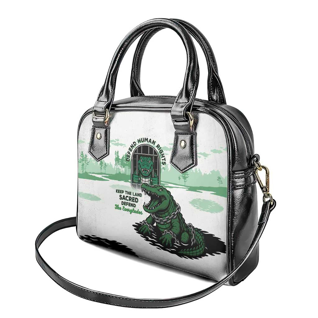 Alligator Alcatraz Defend Human Rights Shoulder Handbag Defend The Everglades - Wonder Print Shop