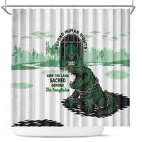 Alligator Alcatraz Defend Human Rights Shower Curtain Defend The Everglades - Wonder Print Shop