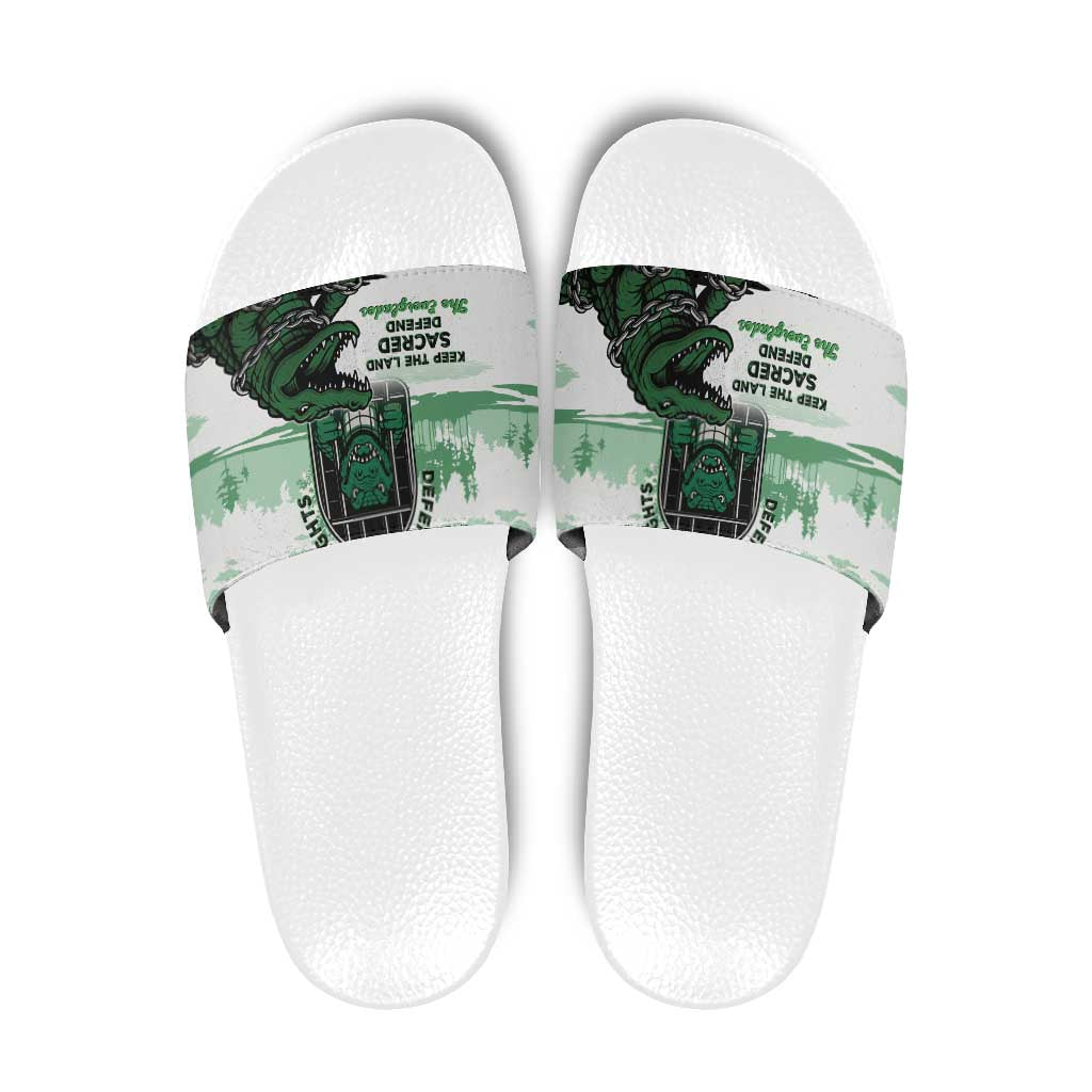Alligator Alcatraz Defend Human Rights Slide Sandals Defend The Everglades - Wonder Print Shop