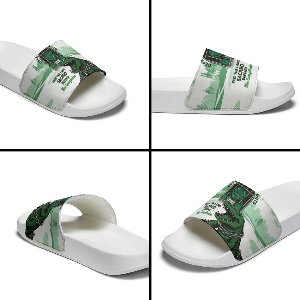 Alligator Alcatraz Defend Human Rights Slide Sandals Defend The Everglades - Wonder Print Shop