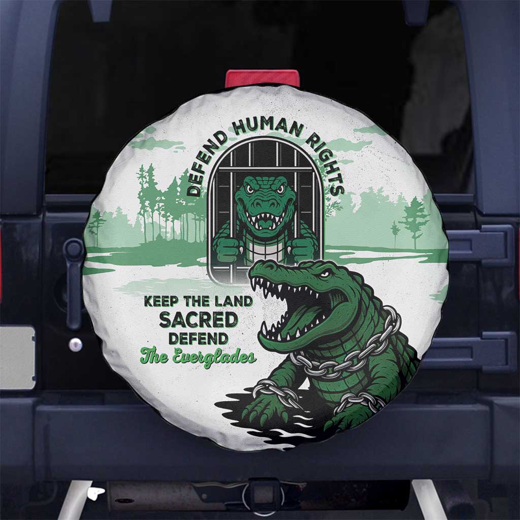 Alligator Alcatraz Defend Human Rights Spare Tire Cover Defend The Everglades - Wonder Print Shop