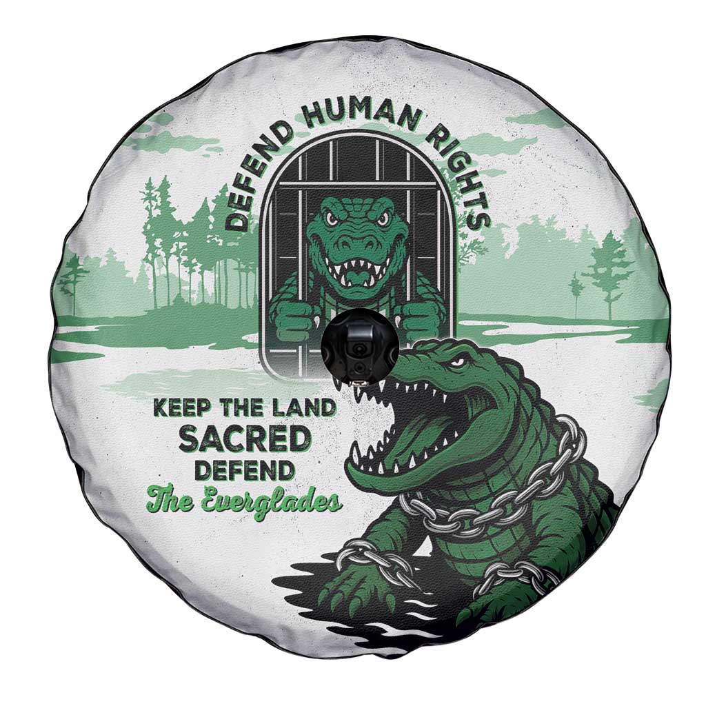 Alligator Alcatraz Defend Human Rights Spare Tire Cover Defend The Everglades - Wonder Print Shop