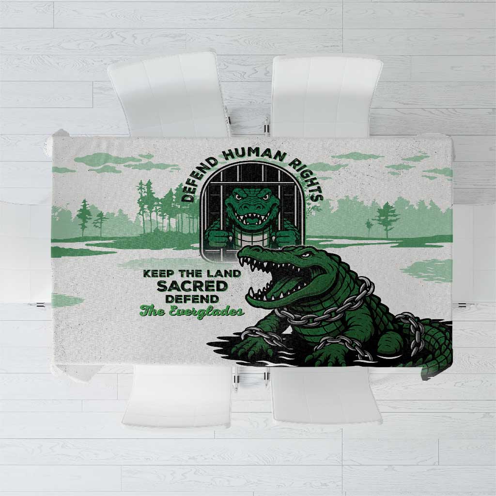 Alligator Alcatraz Defend Human Rights Tablecloth Defend The Everglades - Wonder Print Shop
