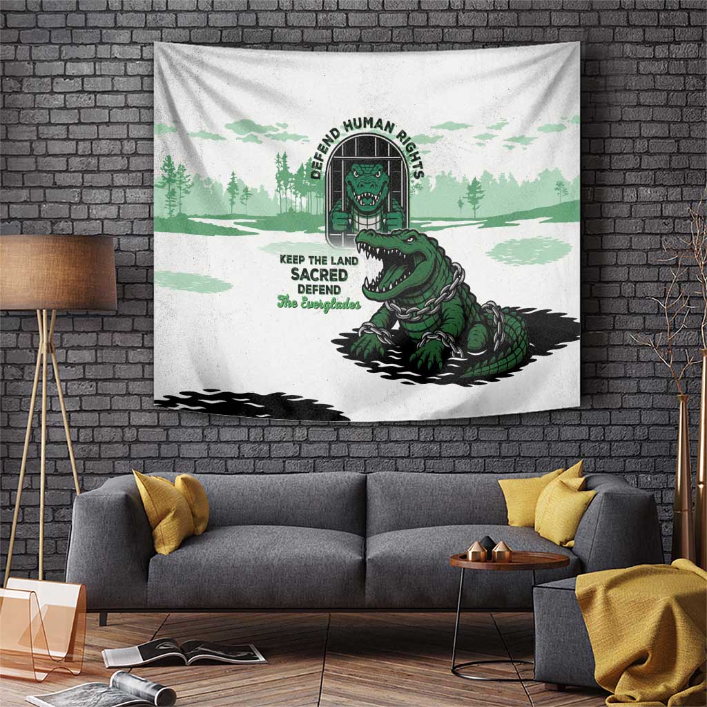 Alligator Alcatraz Defend Human Rights Tapestry Defend The Everglades - Wonder Print Shop