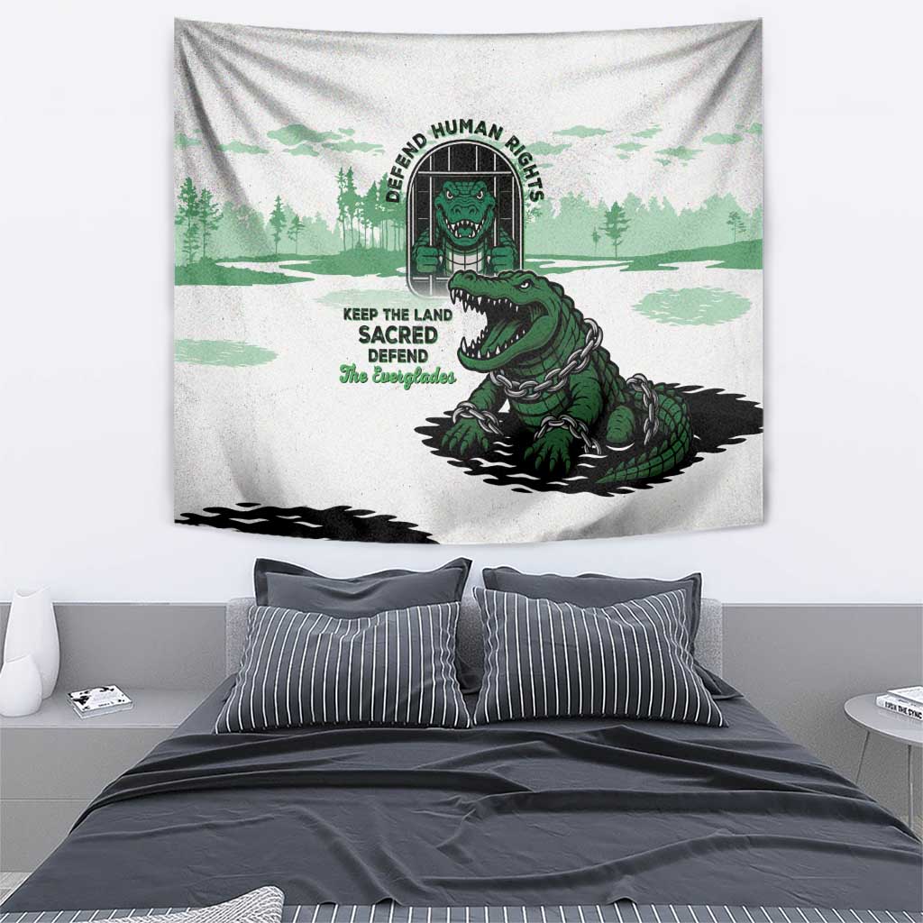 Alligator Alcatraz Defend Human Rights Tapestry Defend The Everglades - Wonder Print Shop