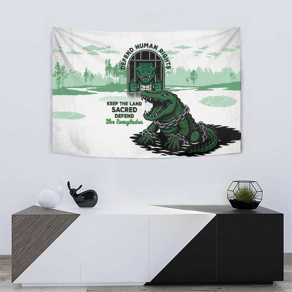 Alligator Alcatraz Defend Human Rights Tapestry Defend The Everglades - Wonder Print Shop