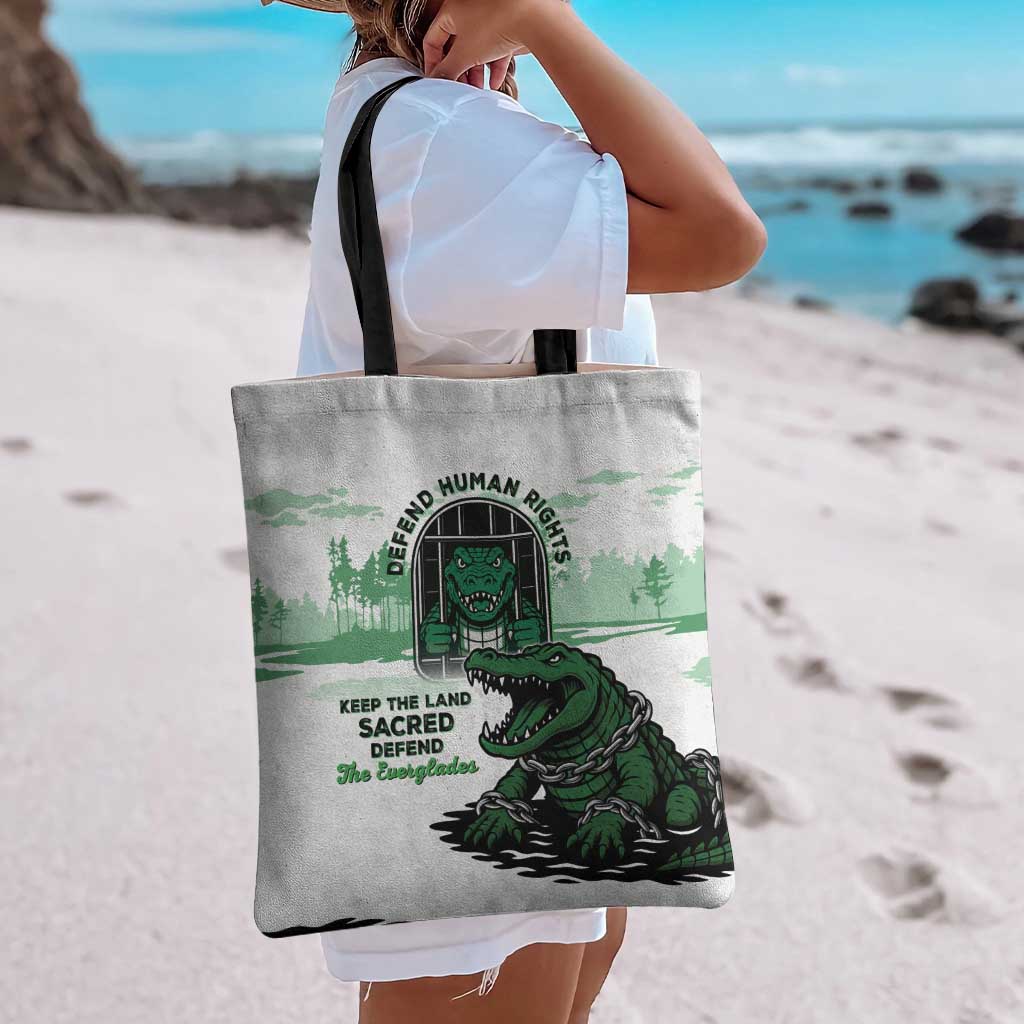 Alligator Alcatraz Defend Human Rights Tote Bag Defend The Everglades - Wonder Print Shop