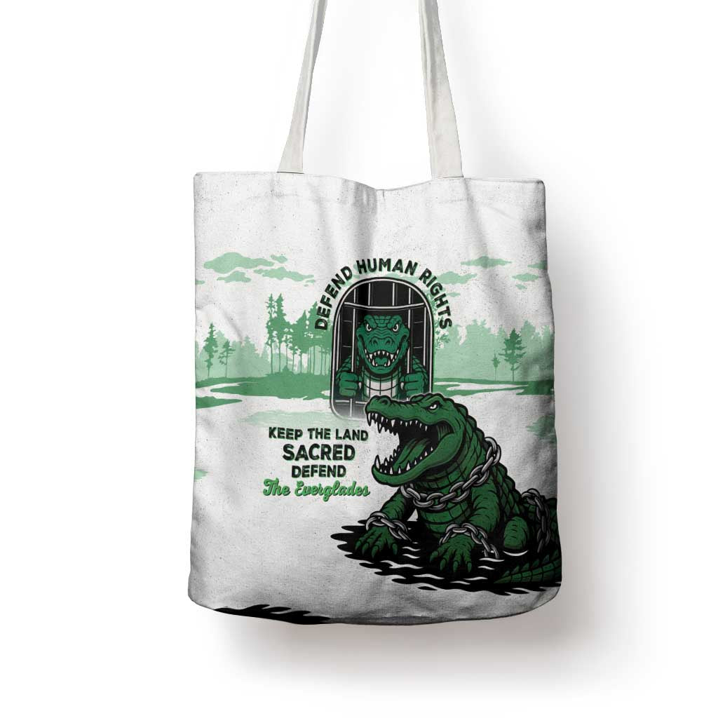 Alligator Alcatraz Defend Human Rights Tote Bag Defend The Everglades - Wonder Print Shop