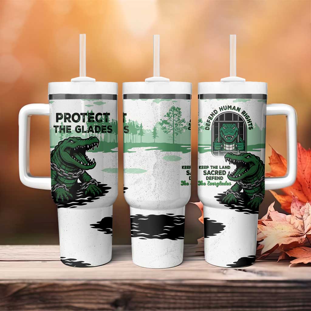Alligator Alcatraz Defend Human Rights Tumbler With Handle Defend The Everglades - Wonder Print Shop