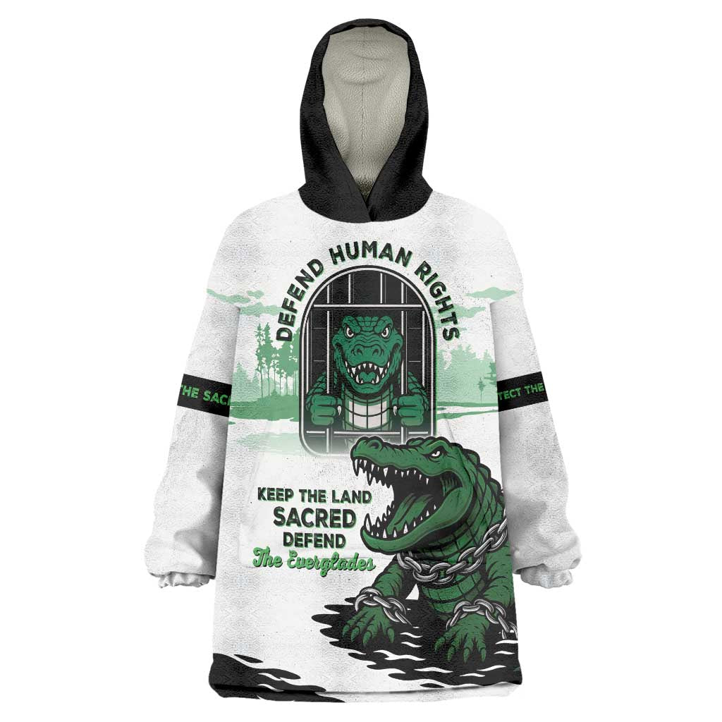 Alligator Alcatraz Defend Human Rights Wearable Blanket Hoodie Defend The Everglades - Wonder Print Shop