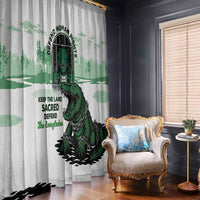 Alligator Alcatraz Defend Human Rights Window Curtain Defend The Everglades - Wonder Print Shop