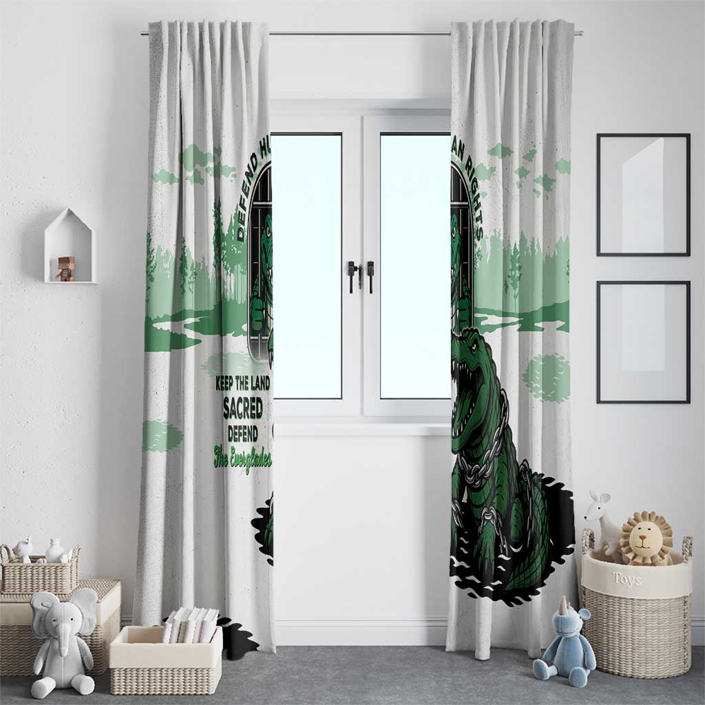Alligator Alcatraz Defend Human Rights Window Curtain Defend The Everglades - Wonder Print Shop