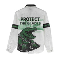 Alligator Alcatraz Defend Human Rights Women Casual Shirt Defend The Everglades - Wonder Print Shop
