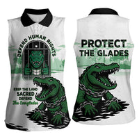 Alligator Alcatraz Defend Human Rights Women Sleeveless Polo Shirt Defend The Everglades - Wonder Print Shop