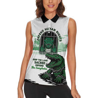 Alligator Alcatraz Defend Human Rights Women Sleeveless Polo Shirt Defend The Everglades - Wonder Print Shop