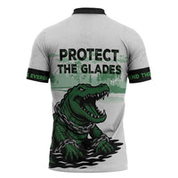 Alligator Alcatraz Defend Human Rights Zipper Polo Shirt Defend The Everglades - Wonder Print Shop