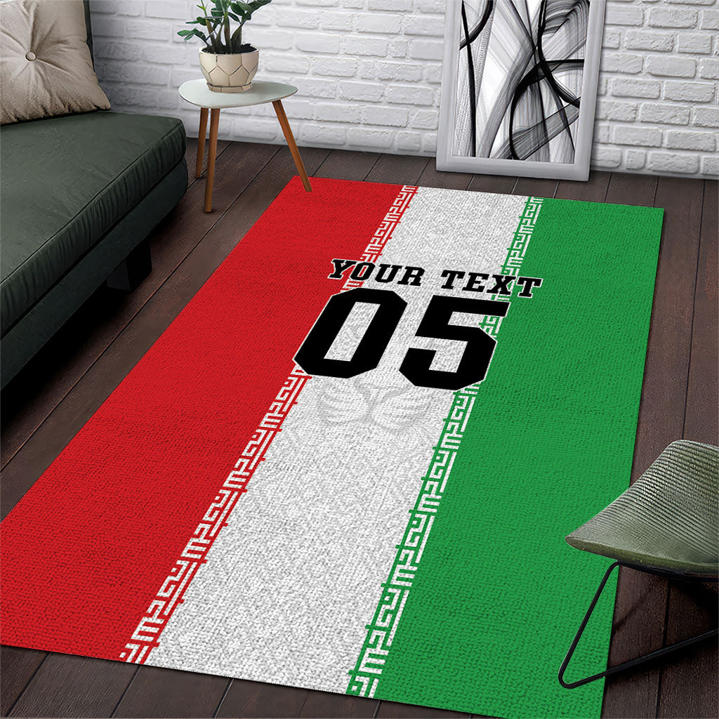 Custom Iran Football 2026 Area Rug Go Team Melli Flag Style