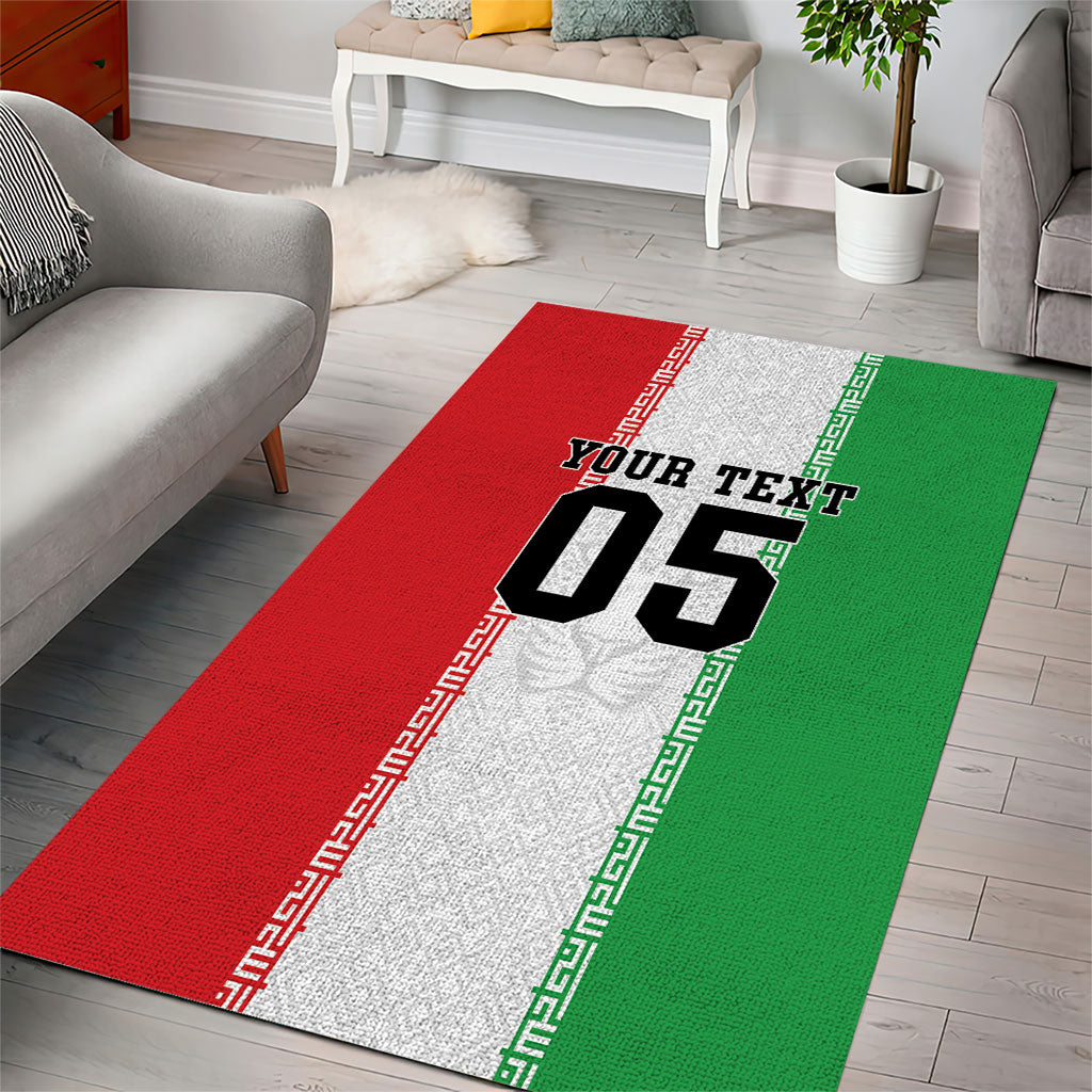 Custom Iran Football 2026 Area Rug Go Team Melli Flag Style