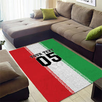 Custom Iran Football 2026 Area Rug Go Team Melli Flag Style