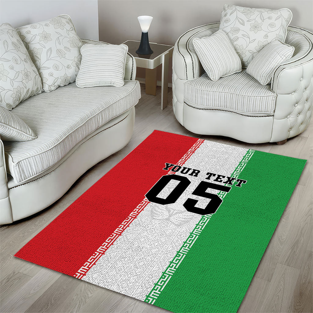 Custom Iran Football 2026 Area Rug Go Team Melli Flag Style